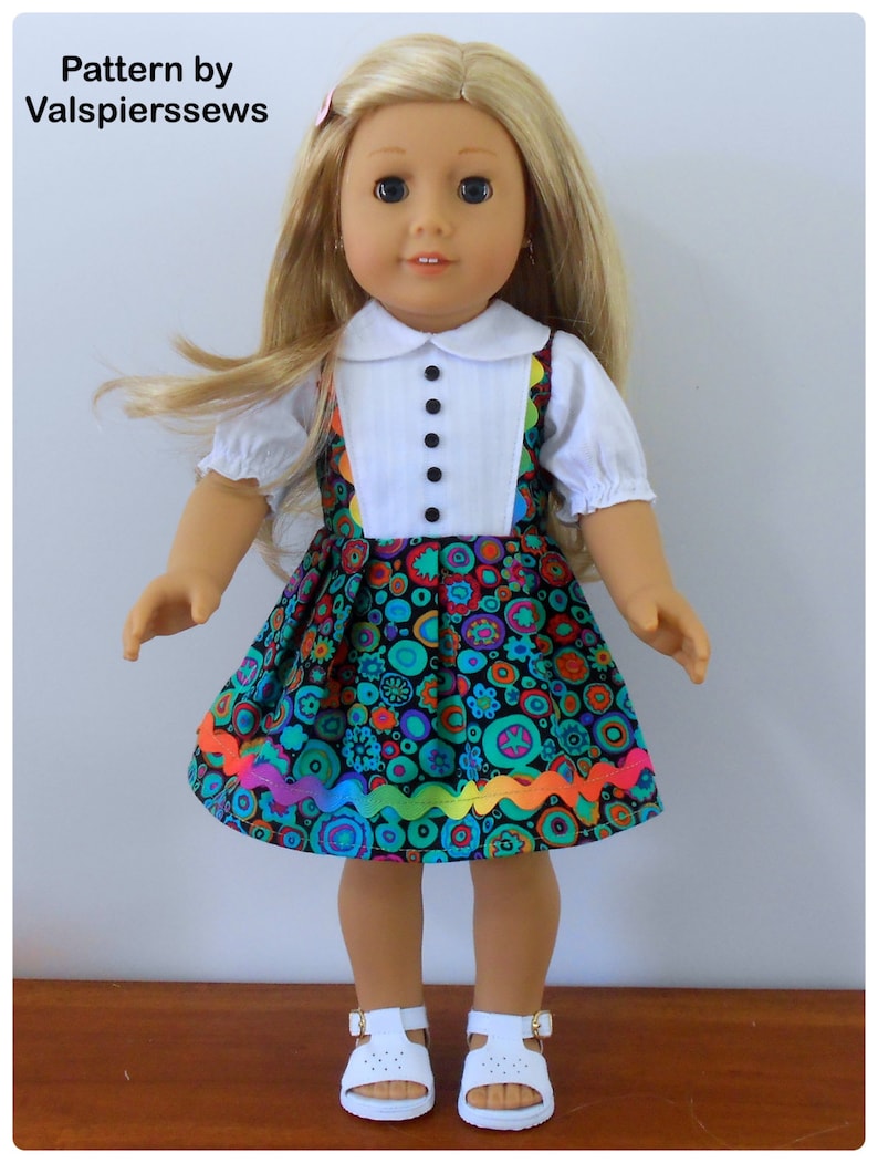 1804a Add-on Bibs, Use with 1804 The 18Dress, Valspierssews Doll Clothes Pattern, Fits Popular 18 Dolls image 4