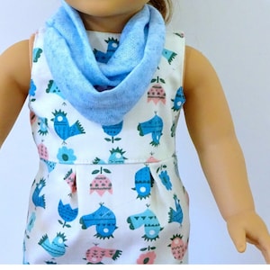 Infinity scarf, headband, hair bow,  Fits Popular 18&quot; Dolls, Valspierssews doll clothes pattern