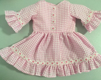 Hemmed Ruffle Dress fits popular 18" dolls, Valspierssews 18" Doll Clothes Pattern