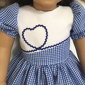 Stunning feature front dress, Fits Popular 18&quot; and 20&quot; Dolls, Valspierssews doll clothes pattern