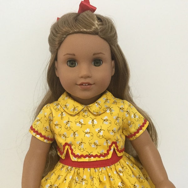 Vintage 50s Topper Dress, Notched Topper, Fits popular 18" dolls, Valspierssews Pattern