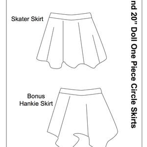 18 / 20 Skater Skirt, Bonus Hankie Skirt, Very Easy to Make, Fits 18 ...