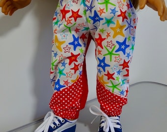 Doll clothes pattern 18 inch Pieced Fashion Pants, Easy to make, Elastic waist, Fits popular 18" dolls.