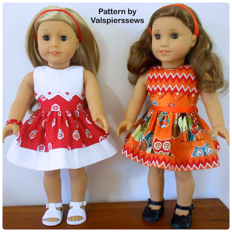 1804a Add-on Bibs, Use with 1804 The 18Dress, Valspierssews Doll Clothes Pattern, Fits Popular 18 Dolls image 2