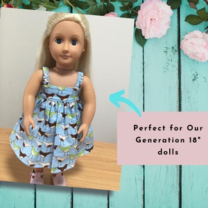 18 doll clothes pattern, 20 doll and 17 baby doll, Summer dress with elastic straps, by Valspierssews, PDF Instant Download image 2