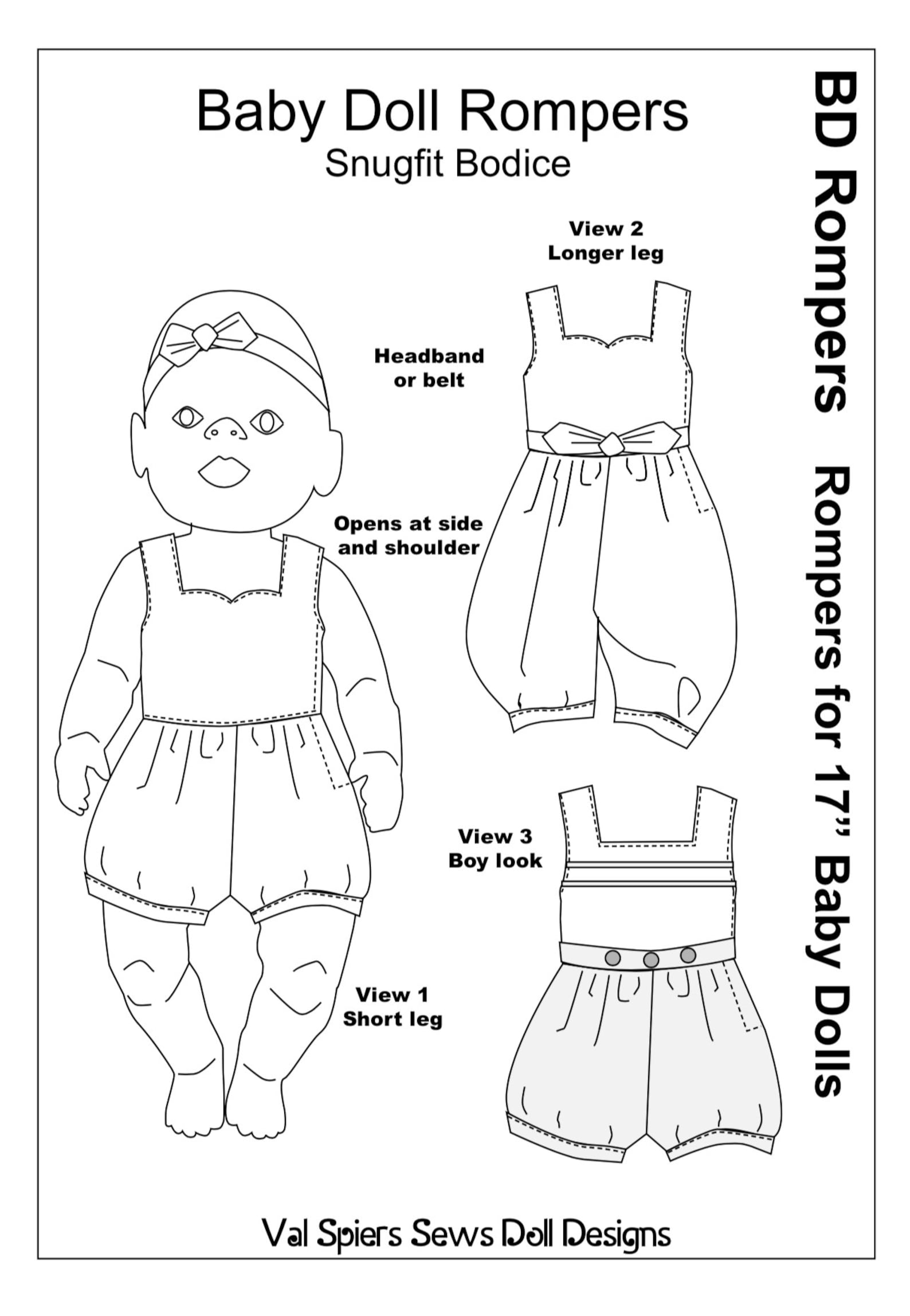 Baby Doll Rompers Includes Video Instruction Easy Side Etsy