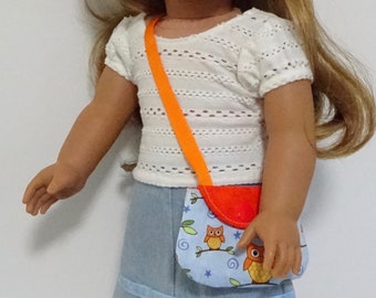 Bag No. 7 Purse with flap, Pattern by Valspierssews, Fits 18" and 20" dolls, Easy to make, PDF Instant Download