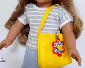 Bolso nº 2 Daisy Doll Tote, patrón de Valspierssews, apto para muñecas populares de 18", fácil de hacer, descarga instantánea en PDF