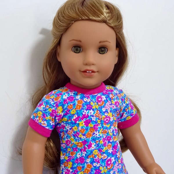 1801 Module 1. Classic T-shirt fitted at the waist for girls. Fits popular 18" dolls, Valspierssews