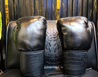 Vintage Leather Boxing Gloves, Muay Thai Training, MMA