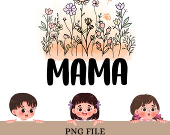 Wildflower PNG Bundle | Hand Drawn Floral Clipart | Botanical Line Art | Sublimation Design Download