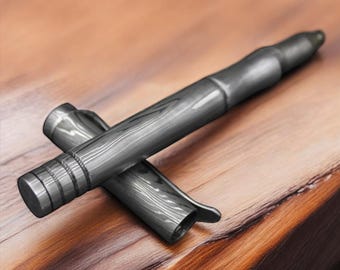 Handmade Damascus Steel Pen Luxury Gift for Men Engraved Writing Instrument Anniversary Groom