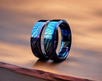 Toxisk titanring Minimalistisk ring: Borstad finish, modern vigselring