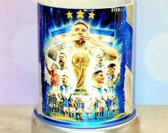 World Cup Champions 2022 Argentina ceramic coffee mug Lionel Messi Mug Argentina World Cup Qatar. Gifts for him. Father's day gift soccer