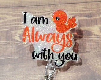 Cardinal Badge Reel. Always with you Glitter - Memorial -grief lanyards