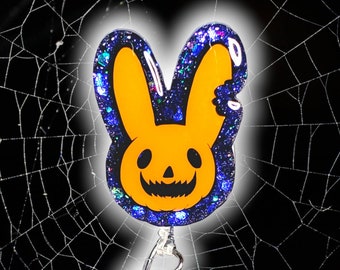 Halloween badge reel Bad Bunny GLITTER Badge reel un verano sin ti gift mode items