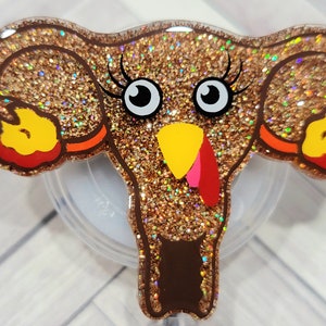 Turkey Uterus Badge reel. Thanksgiving Fall Badge reel Cervix Ovaries Vagina GYN Glitter. Funny holiday lanyards image 2