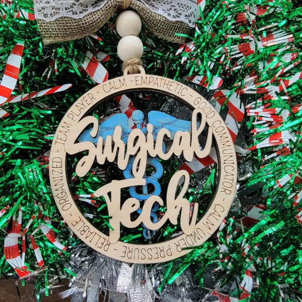 Surgical tech gifts. Handmade gifts, work bestie- Car mirror  charm. Christmas ornament. Gift tags