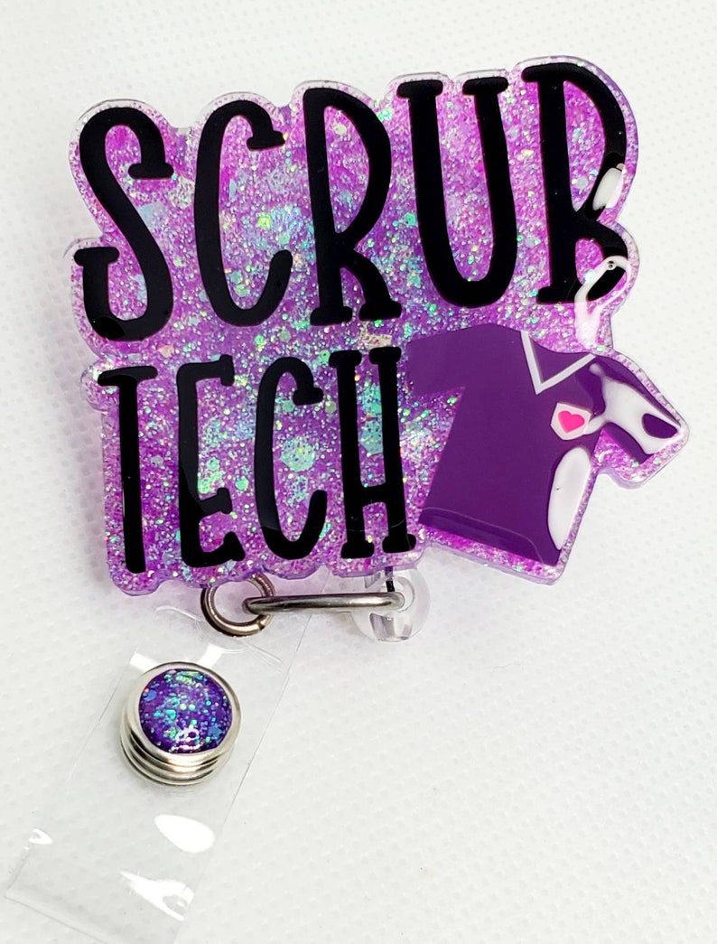 Surgical Tech Scrub Tech OR Gold Holographic Glitter Acrylic Etsy