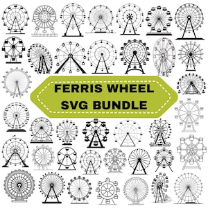 SVG-bundel reuzenrad: themapark clipart, SVG-bestanden knippen Cricut (digitale download)