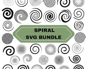 Spiral SVG Bundle: Swirl Clipart,Hypnotic Spiral,Cut Files For Cricut(Digital Download)