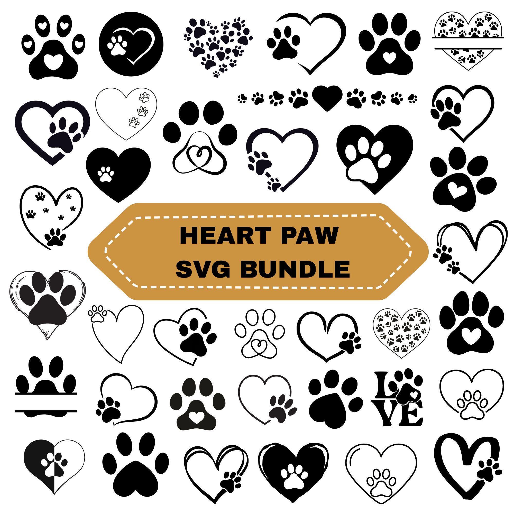 Heart Paw Svg Bundle Paw Print Clipart Silhouette dog Cat Paw Vector heart-paw-svg-bundle-paw-print-clipart-silhouette-dog-cat-paw-vector