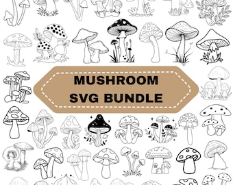Svamp SVG-paket: Blommig svamp Clipart, Mystisk svamp (digital nedladdning)