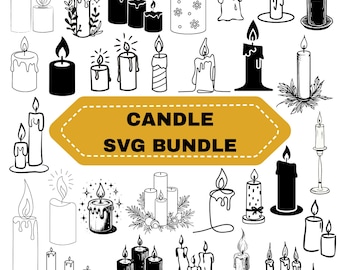 Candle SVG Bundle: Birthday Candle Clipart,Silhouette cut files(Digital Download)
