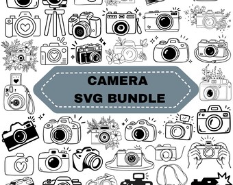 Camera Svg Bundle: Photography Clipart,Floral Camera,Digital Files(Instant Download)