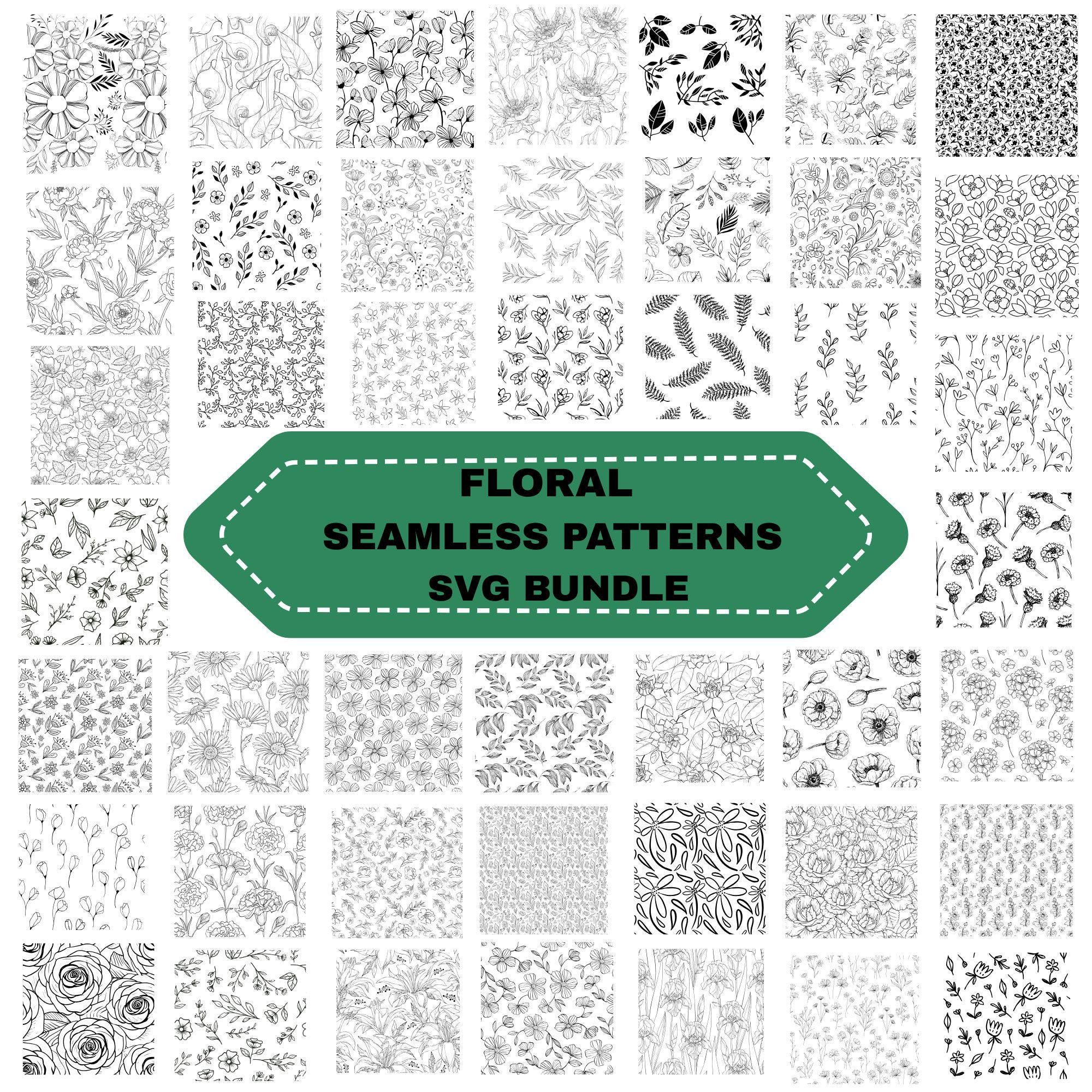 Floral Seamless Pattern SVG Bundle: vector Graphics,cricut,silhouette ...