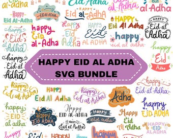 Glad Eid al Adha SVG-paket: Dekor, klistermärken, kort, islamiska festivalklippfiler (digital nedladdning)