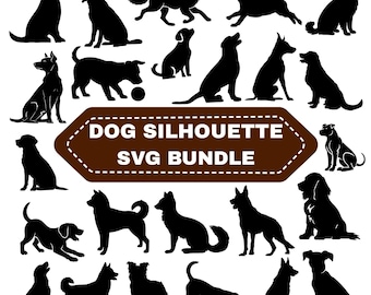 Dog Silhouette SVG Bundle: Multiple Breeds, Dog Clipart for Cricut (Digital Download)