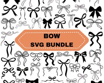 Coquette Bow SVG Bundle: Clipart, Ribbon, Cricut, Silhouette (Digital Download)