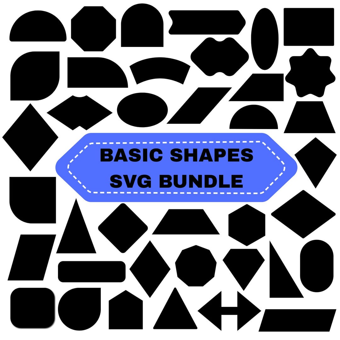 Basic Shapes SVG Bundle:geometric Clipart,basic Shape Png,silhouette ...