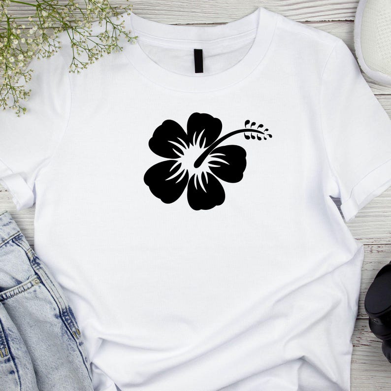 Hibiscus Flower SVG Bundle: Tropical Flower Clipart, Silhouettes Cut ...