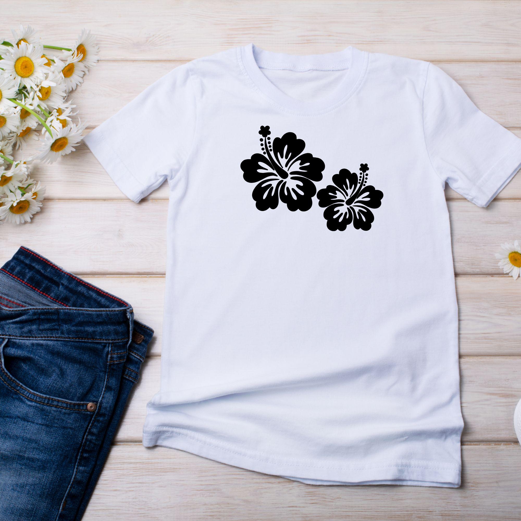 Hibiscus Flower SVG Bundle: Tropical Flower Clipart, Silhouettes Cut ...