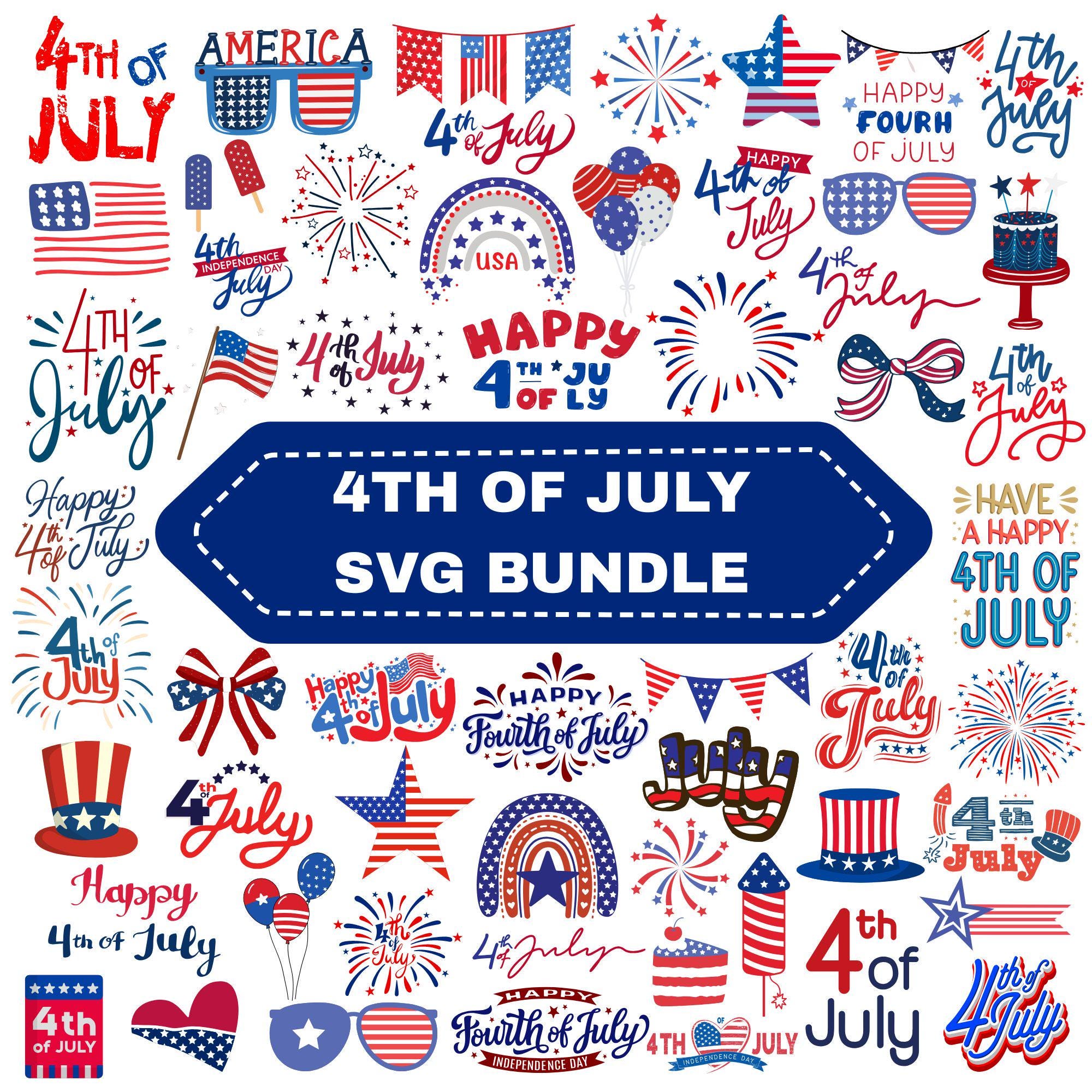 4th of July SVG Bundle: Patriotic USA Designs,american Flag ...