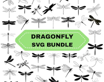Dragonfly SVG Bundle: Insect Vector Clipart,Silhouette Cut Files (Digital Download)
