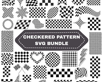 Checkered Pattern SVG Bundle: Distress Checkers Designs,Racing Flag Cut Files(Digital Download)