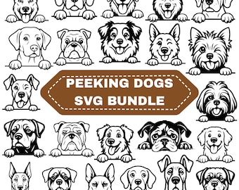 Peeking Dogs SVG Bundle:Dogs head, Dog Clipart for Cricut,Digital Files(Instant Download)