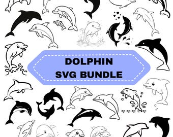 Dolphin SVG Bundle, Clipart Graphics (Digital Download