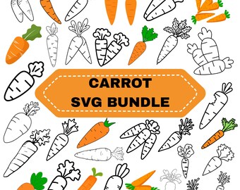Pack SVG Carottes : Clipart, fichiers de découpe (téléchargement numérique)