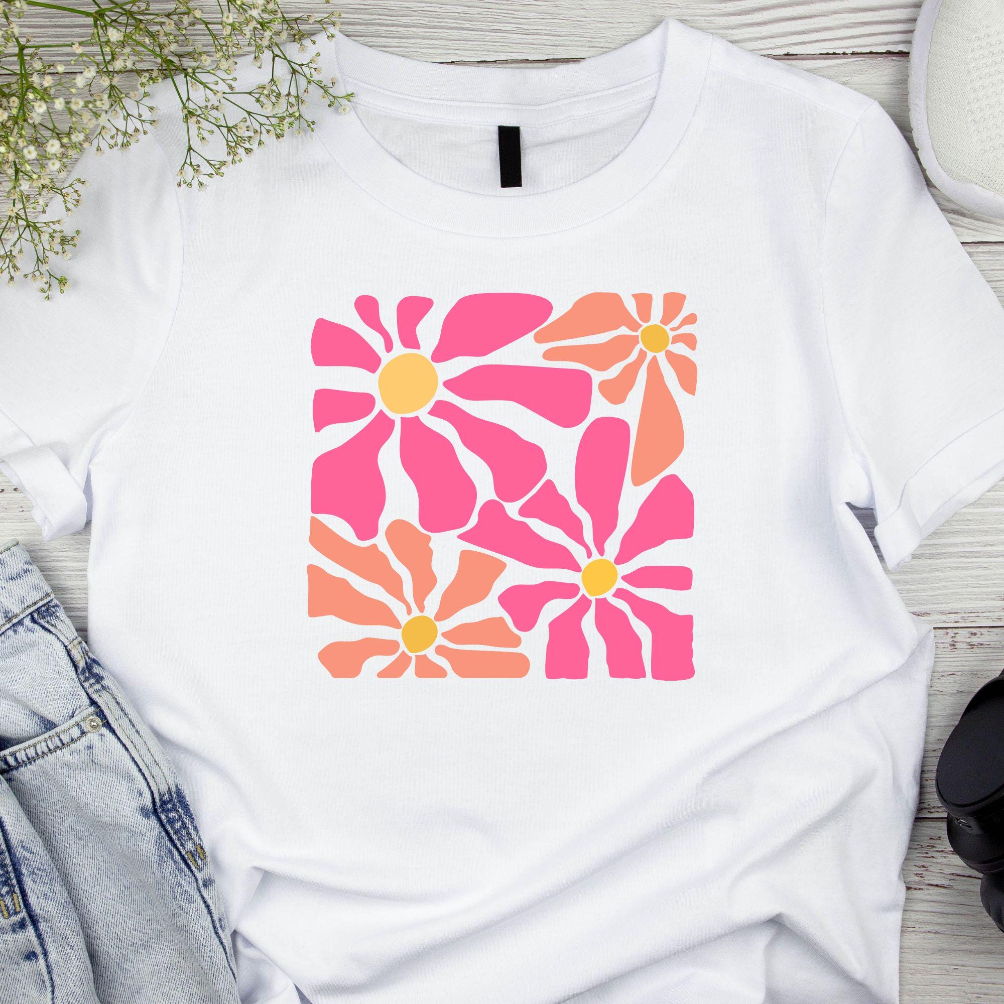 Vector Abstract Svg Flowers Abstract Flowers SVG & PNG Bundle:floral Clipart,retro Flower Graphics ...