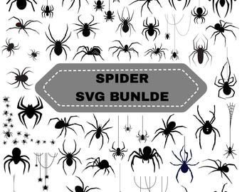 Pack SVG Araignées : Clipart Halloween, fichiers de découpe (téléchargement numérique)