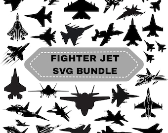 Fighter Jet SVG Bundle: Military Aircraft Designs,Silhouette,Digital Files(Instant Download)