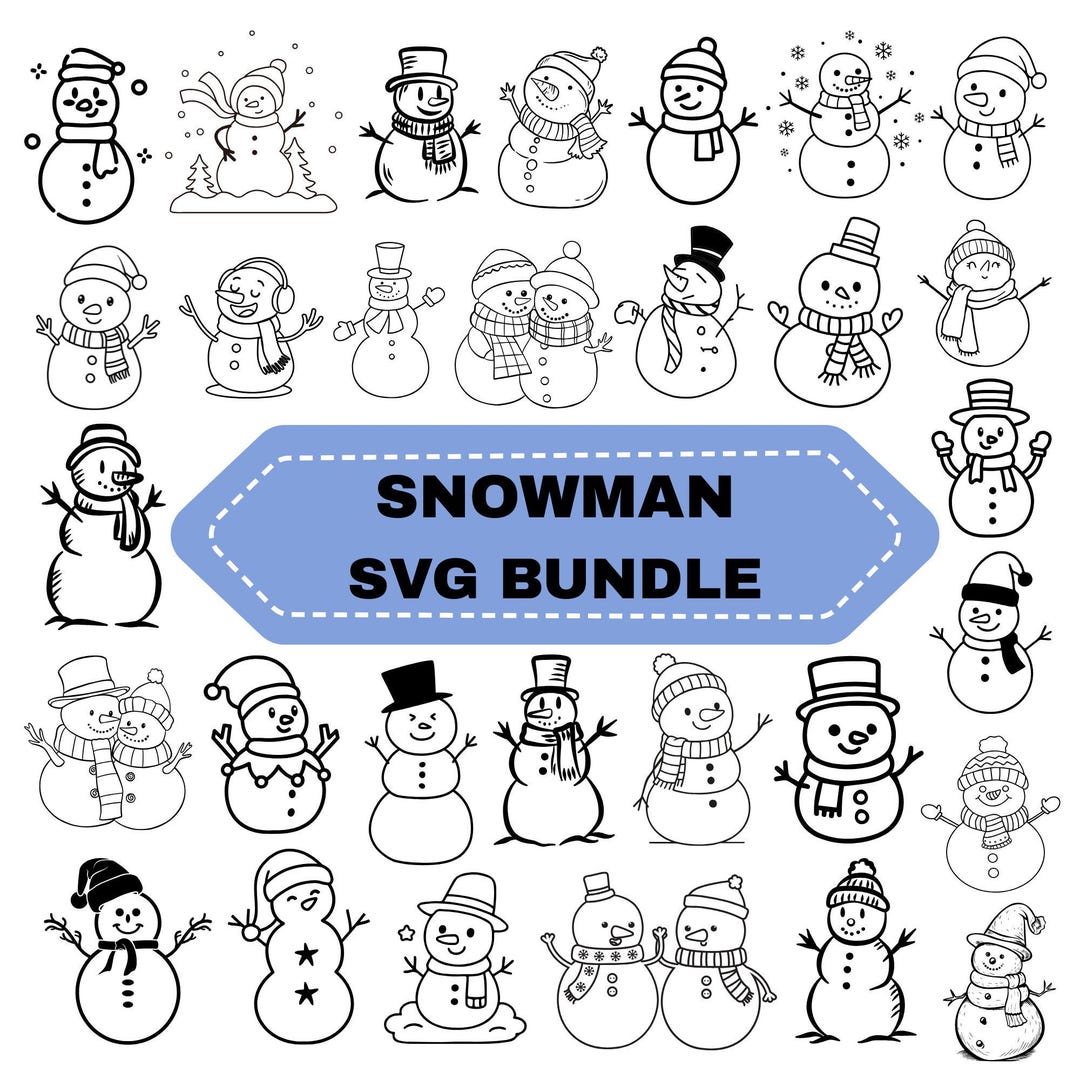 Snowman SVG Bundle: Winter Clipart (digital Download - Etsy