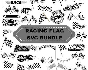 Racing Flag SVG Bundle: Checkered Flags, Clipart, Cut Files (Digital Download)