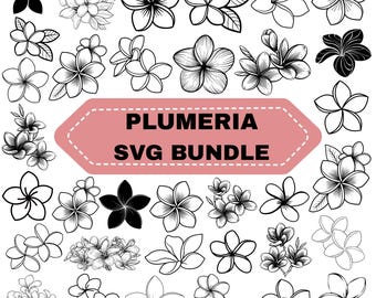 Plumeria SVG Bundle: Tropical Flower,Botanical Vector Clipart(Digital Download)