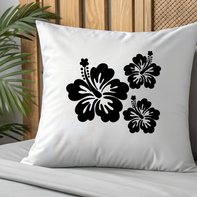Hibiscus Flower SVG Bundle: Tropical Flower Clipart, Silhouettes Cut ...