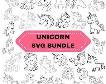 Unicorn SVG Bundle: Clipart Cut Files for Cricut (Digital Download)